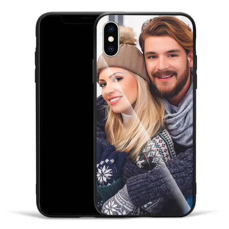 Custom patterned ultra-thin protective case for Apple iPhone models with raised camera and screen edges.