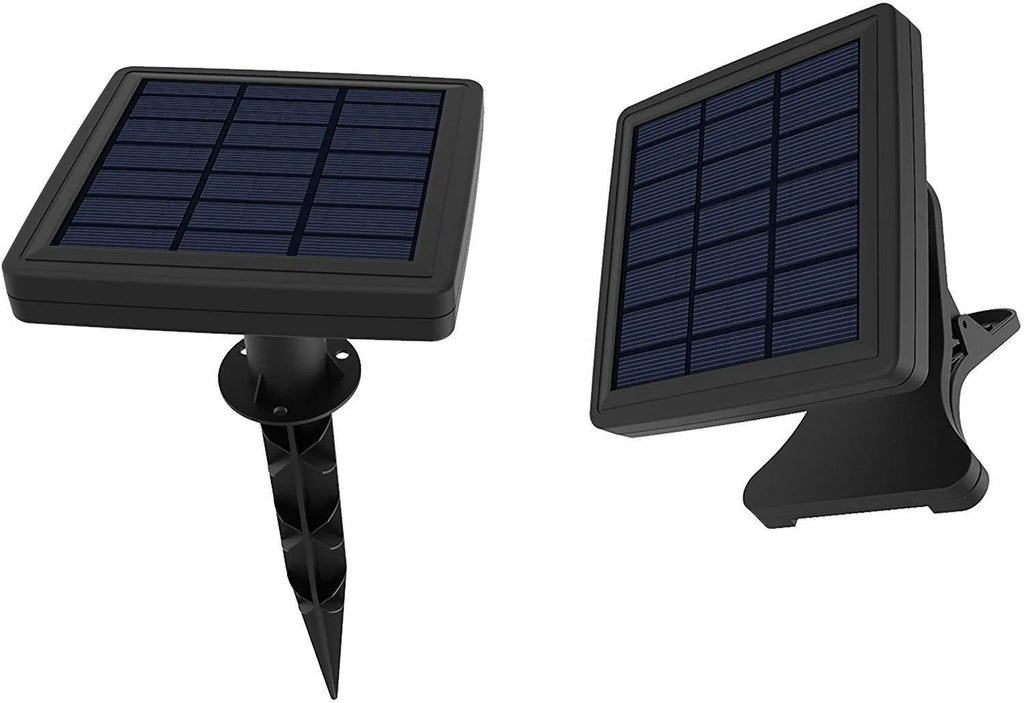 Waterproof outdoor solar string lights with LED bulbs and integrated solar panel for garden illumination