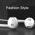 White wired earbuds voice headset with 3.5mm plug and 1.2m TPE round cord