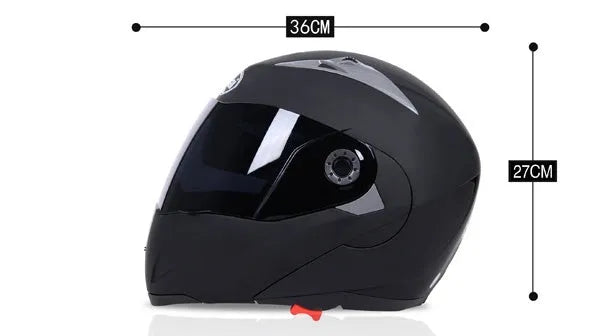 Plastic motorcycle helmet in selected colour with 36cm length 27cm width