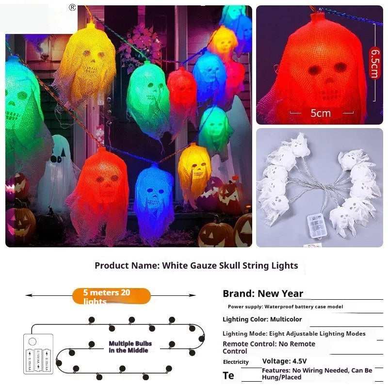Halloween coloured lights with battery box for indoor wall decoration in plastic housing