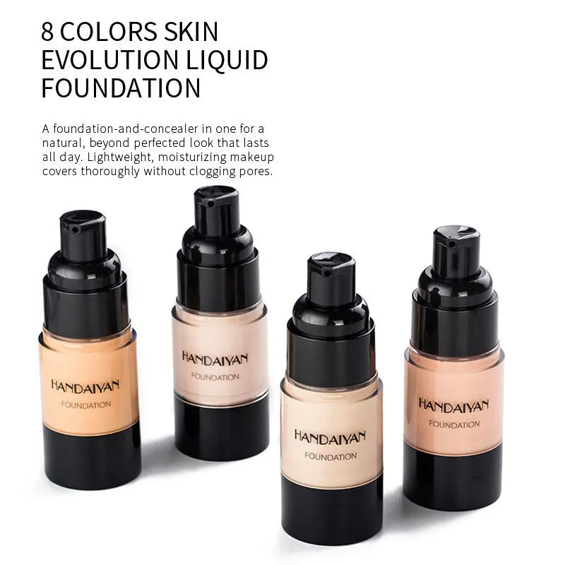 HANDAIYAN liquid foundation bottle with full cover waterproof moisturiser for dark skin in multiple colour options