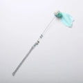 Funny cat stick with plush goldfish head, steel wire wand, plastic handle, 35cm long, grey blue or pink
