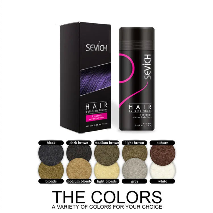 Hair filling powder in black shade for instant volume and hairline repair on thinning hair