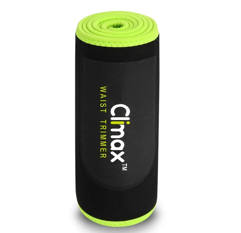 Bodybuilding sports belt black edging green with neoprene foam core adjustable free size waist up to 105 cm