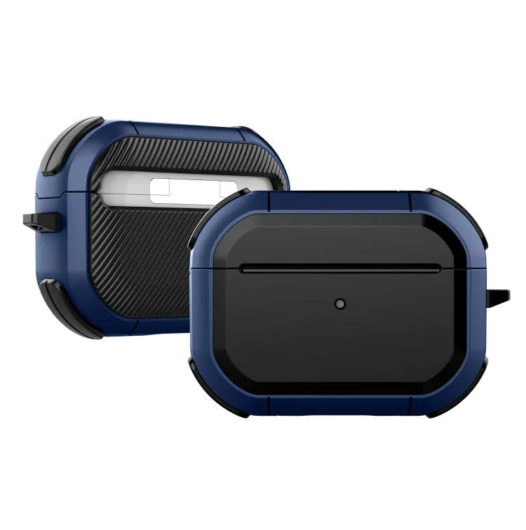 Black TPU and PC protective shell case for Apple AirPods Pro charging case