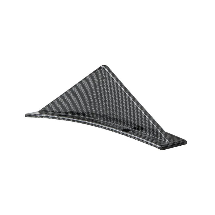 Universal triangle car rear spoiler in bright black and carbon fibre finishes
