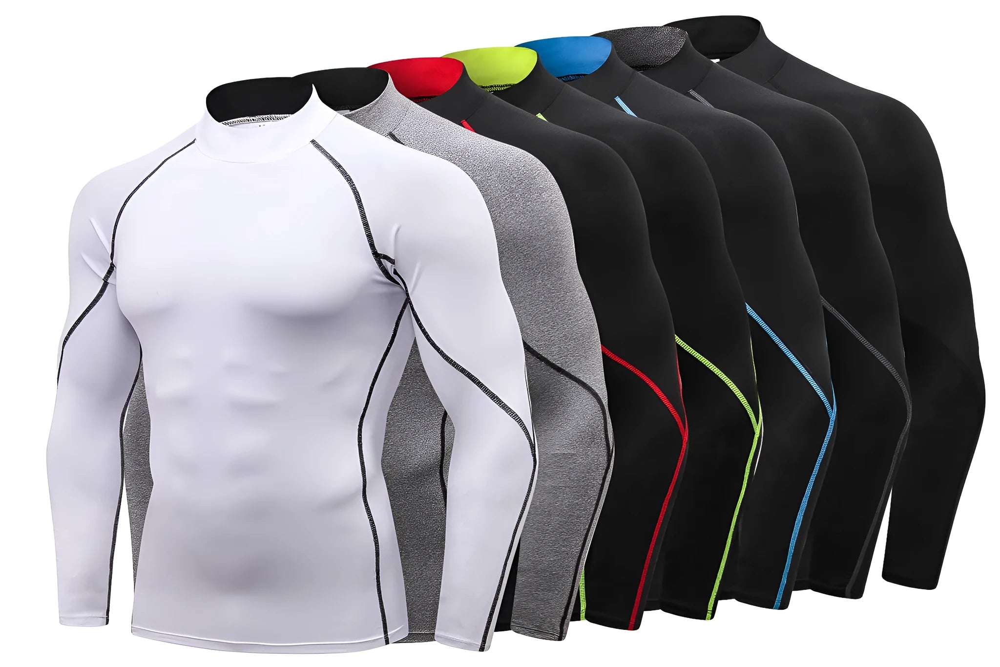 Quick-drying collar sweater in polyester with colour options including black and grey lines