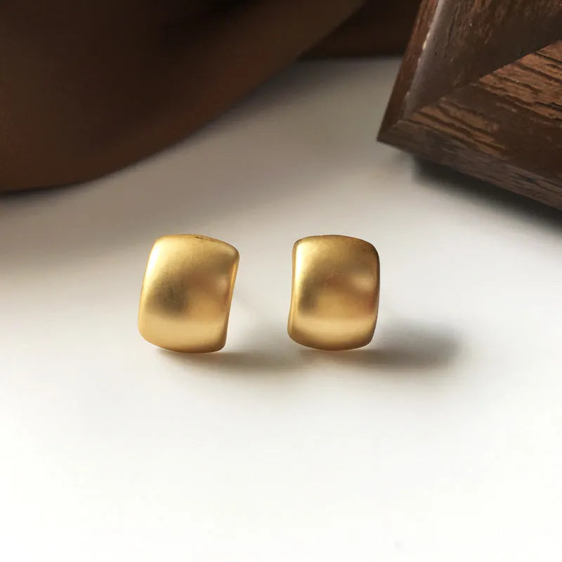 Gold metal Korean style women's earrings with plated finish for gifts and events