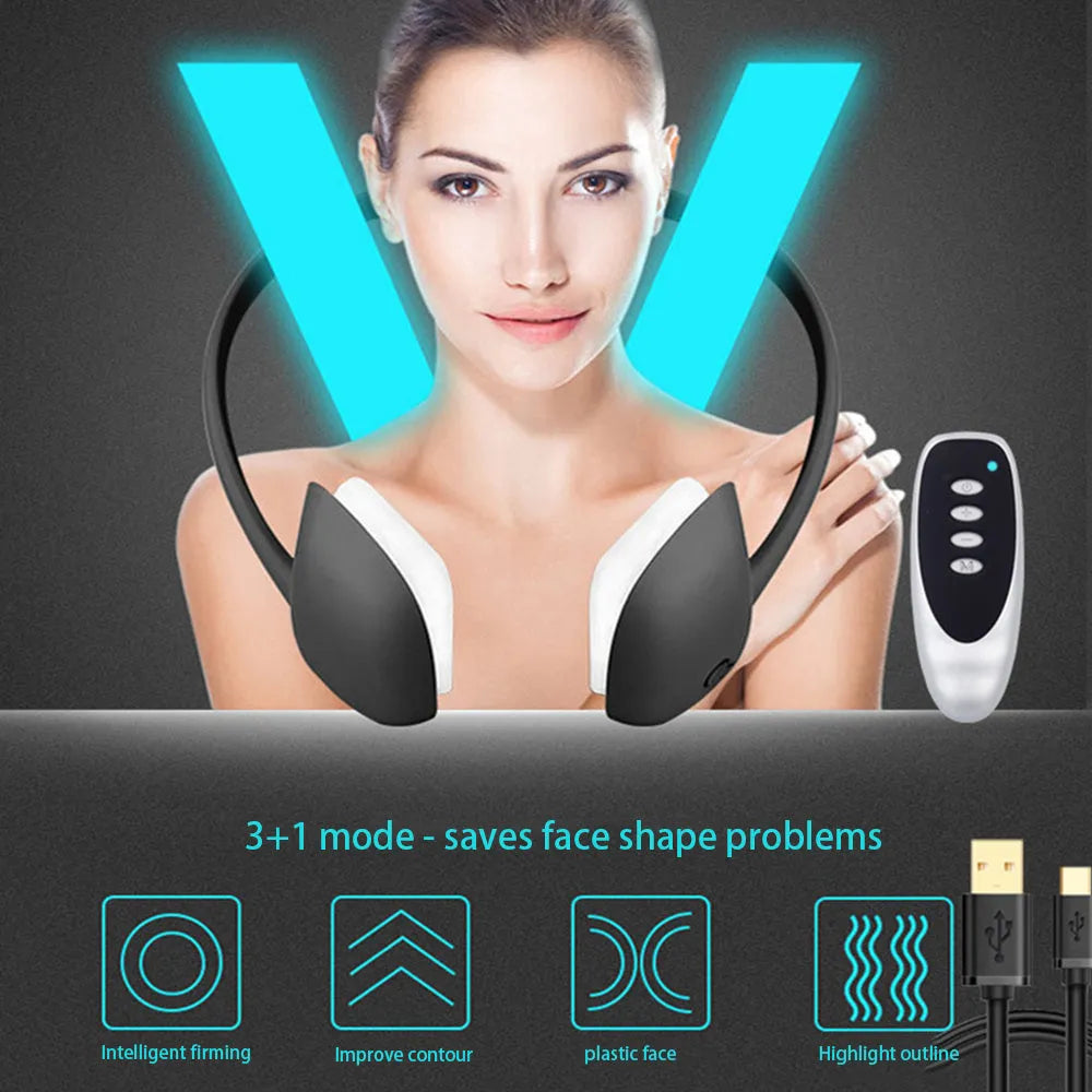 Micro current facial facelift device in Black and Pink, with compact size, for skin tightening and lifting massage
