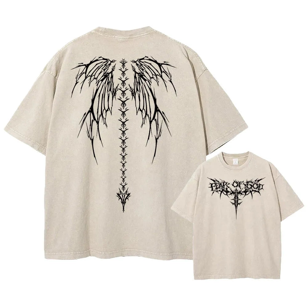 Oversized men's cotton T-shirt with drop-shoulder sleeves in loose fit design