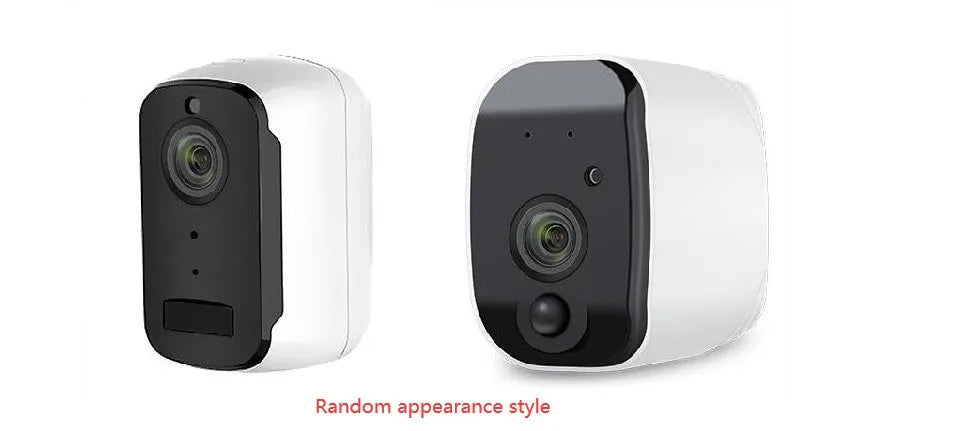 Solar powered wireless surveillance camera with 1080P lens and PIR motion sensor mounted outdoors