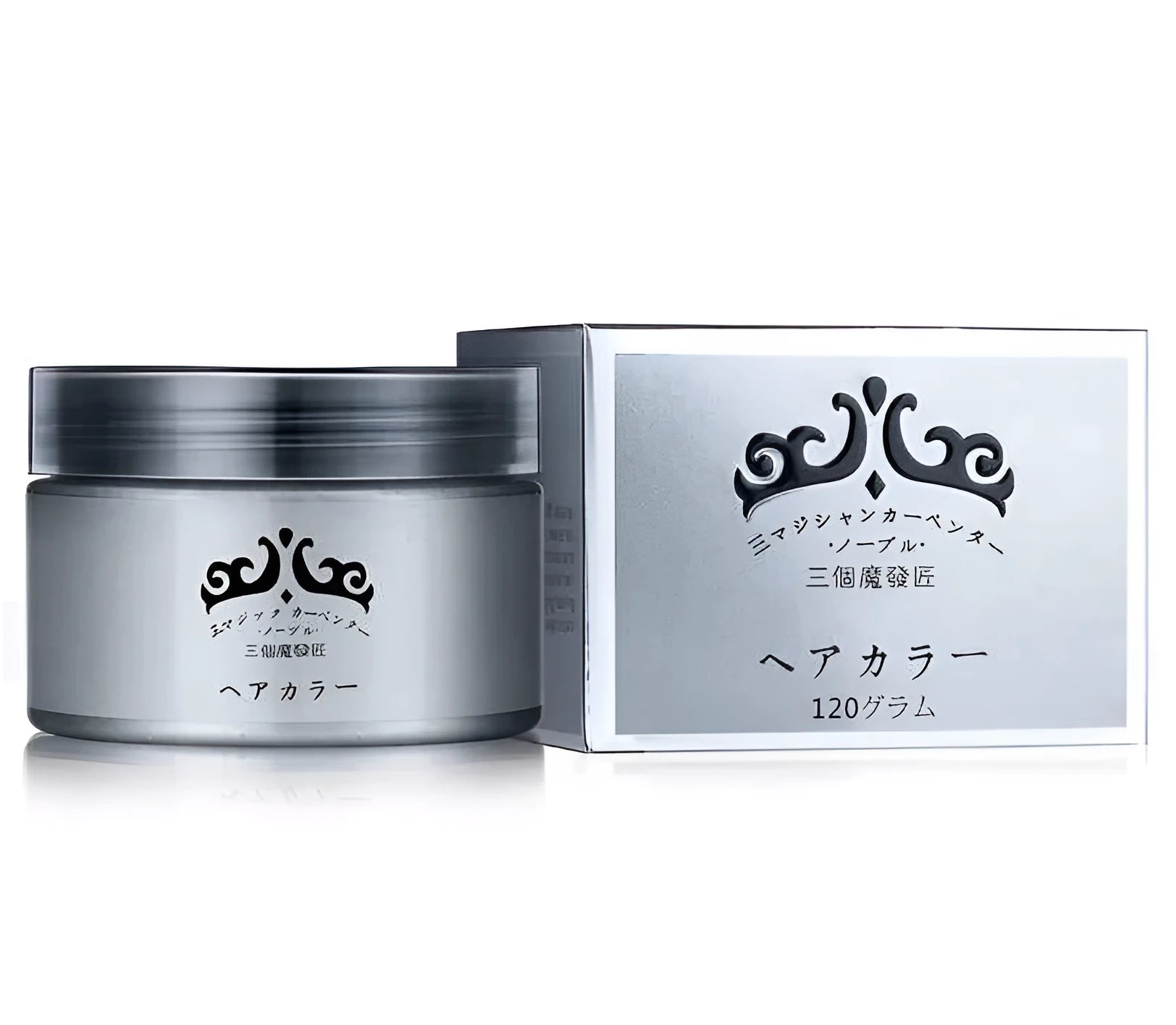 Hair colour wax pots in various shades including blue, gold, green, and red