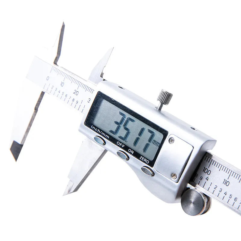 Deli stainless steel digital vernier caliper with 0.01mm resolution display