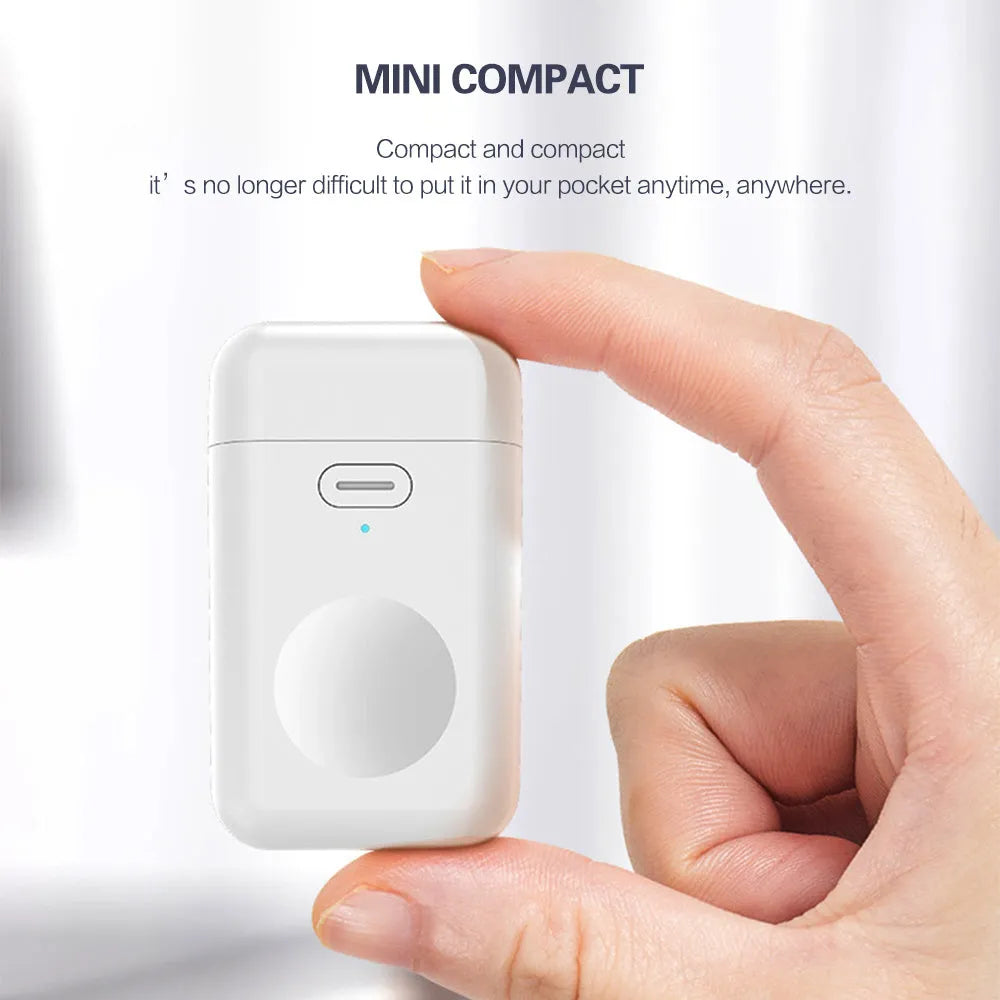White Apple Watch portable magnetic wireless charger with 1000mAh capacity and micro USB port