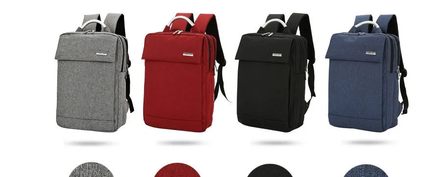 Nylon double shoulder business knapsack for 15 inch notebook PC with ID bag and mobile phone bag, available in four colours