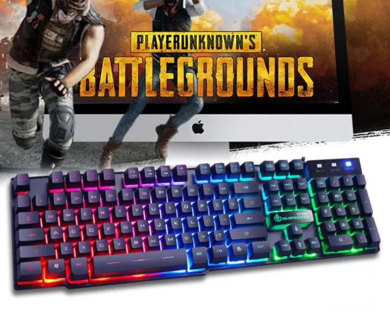 Notebook wired gaming keyboard and mouse set with 1000dpi optical mouse, 1.35m cable, black colour