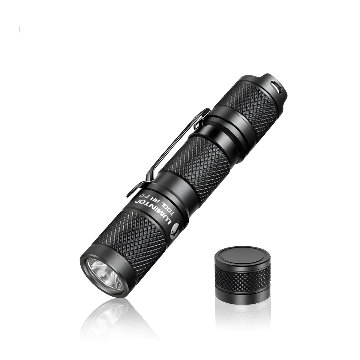 Lumintop Tool AA 2.0 black aluminium keychain flashlight with magnetic tail cap