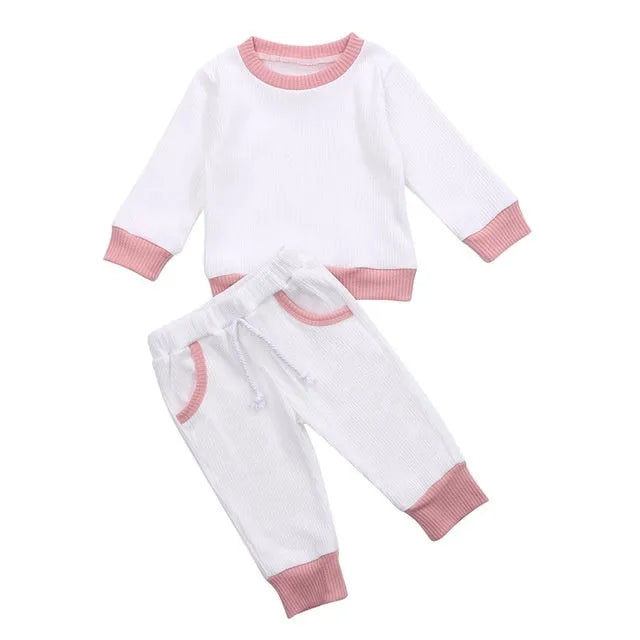 Girls linen tops and pants set in Brown, Green, Pink, White, sizes 6M to 4T