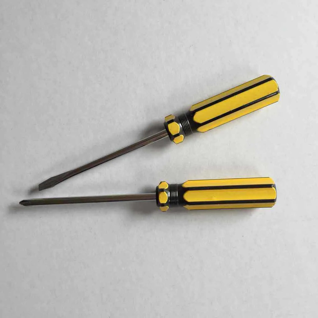 PH2 cross screwdriver with 180mm full length, 45# steel bar, magnetic tip, and PVC handle