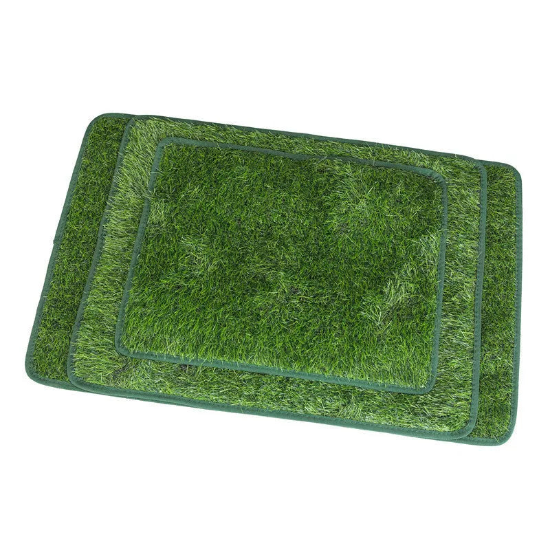 Green realistic dog grass pee pad with drainage-layer for potty training