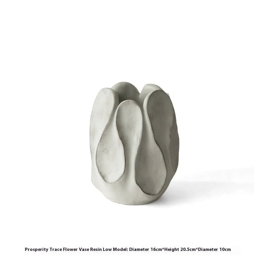 Irregular ceramic art vase with magnesium clay finish in high and low style options