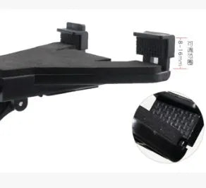 Lazy flat universal phone holder bracket with rotary joint for iPad and iPad Mini, available in black or white.