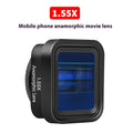 Black SANYK 1.33x anamorphic mobile phone lens for cinematic widescreen video