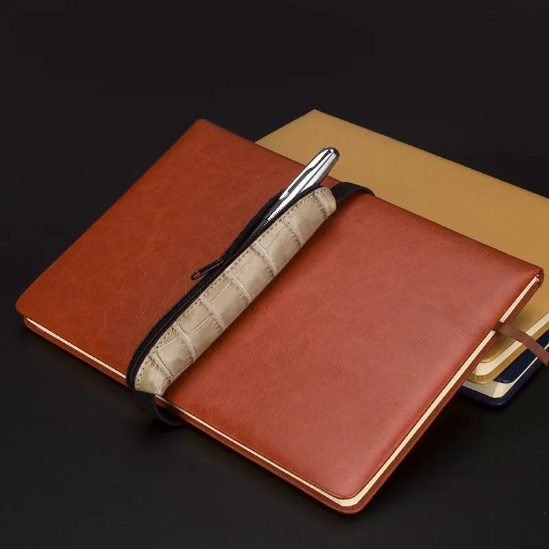 Long slim PU leather pencil case in beige grey, black, and crocodile print colours.