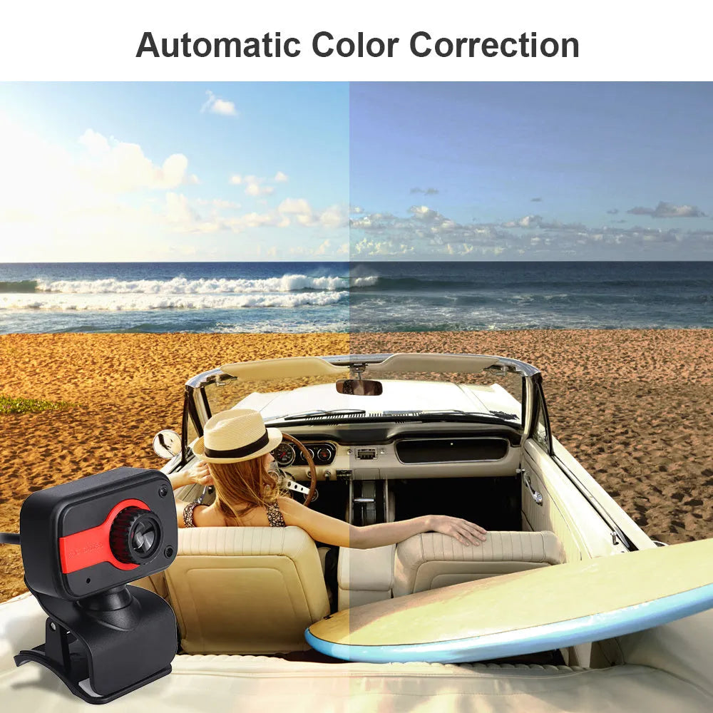 Mini USB driverless video camera with rotating function in blue, red or white colour options
