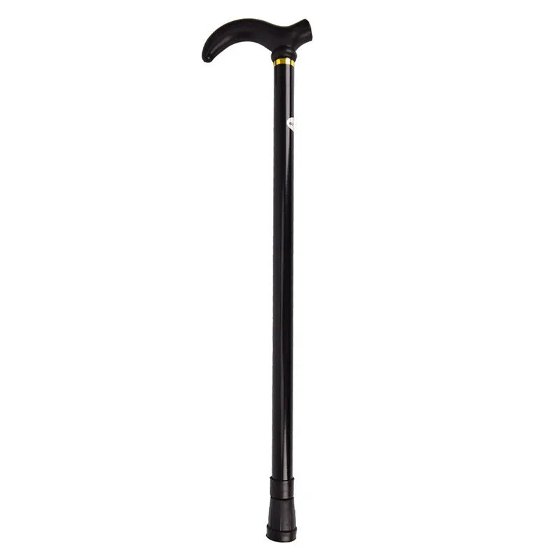 Telescopic aluminium walking stick with rubber tip and woven handle
