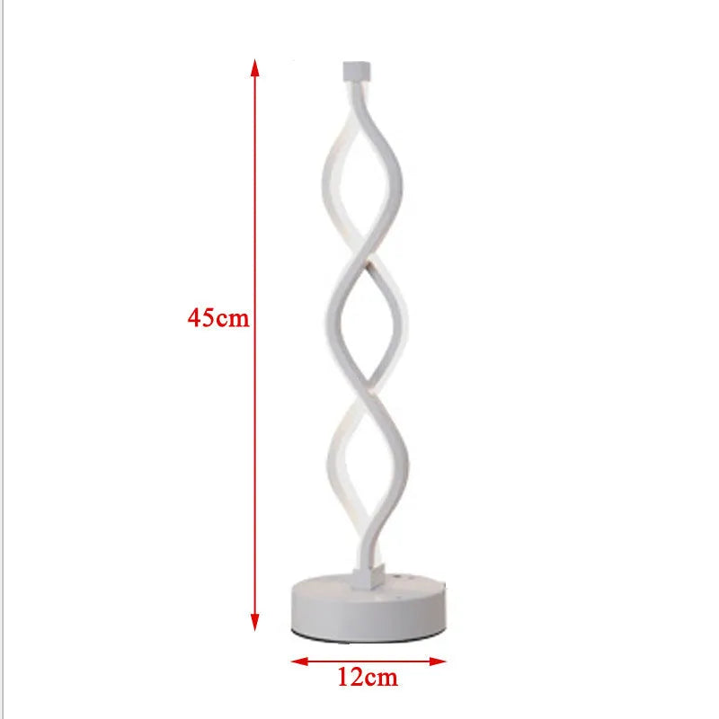 LED desk lamp with water wave acrylic shade, aluminium body, 220V push button switch, gold or white