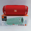 Portable Bluetooth subwoofer speaker with 5W output, 1200mA battery, 6-hour playtime, USB port, available in six colours.