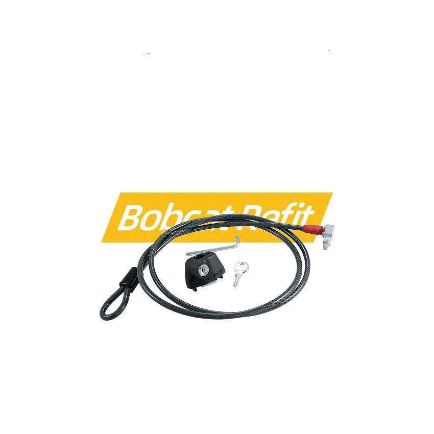 Plastic sheathed steel cable lock for roof platform security with no-punch installation