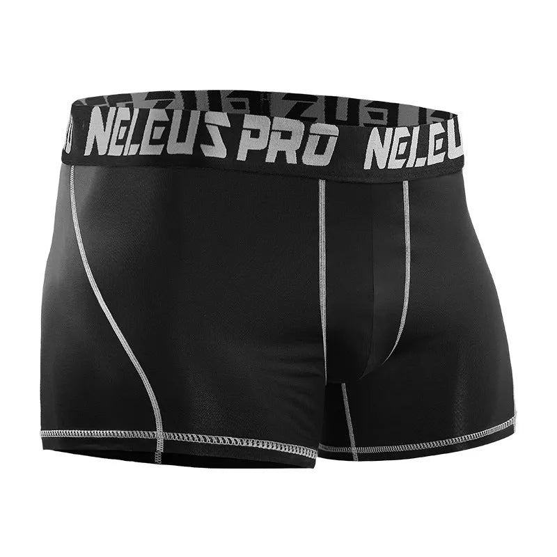 Men's anti-wear running underwear in polyester, shown in black, grey, white and light blue with M-XXL sizes