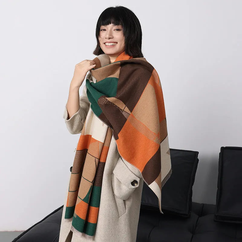 185x65cm imitation cashmere scarf in European style available in eight autumn colours