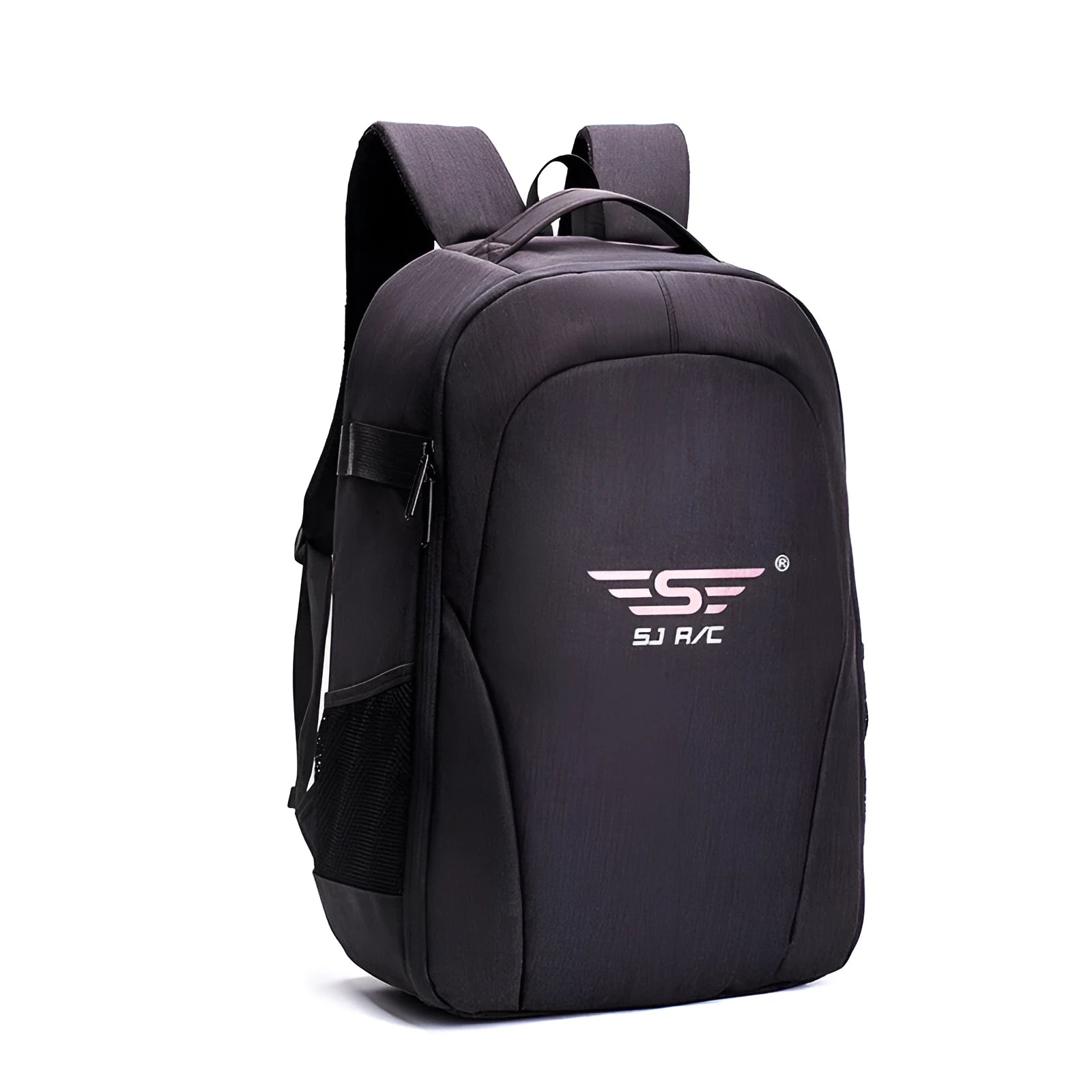 Black Oxford cloth waterproof backpack for DJI drone and camera equipment with internal compartments.