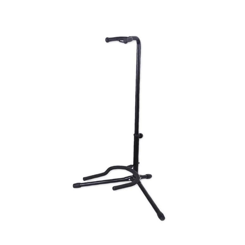 Black metal foldable guitar stand with rubber instrument contact points