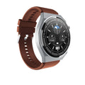 Bluetooth smart watch with 1.35 inch screen showing heart rate monitoring, silicone strap, black colour