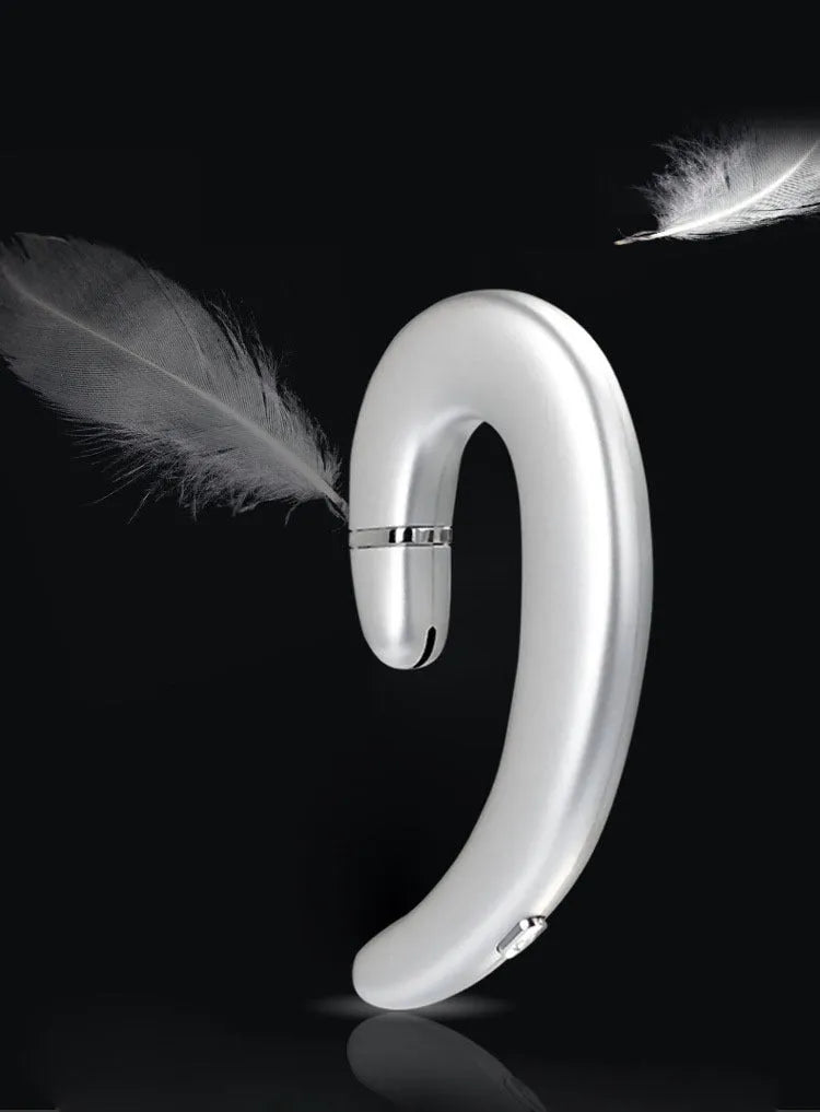 Wireless painless earphones with 80 mAh battery in black, gold, red, and silver colours on a white background