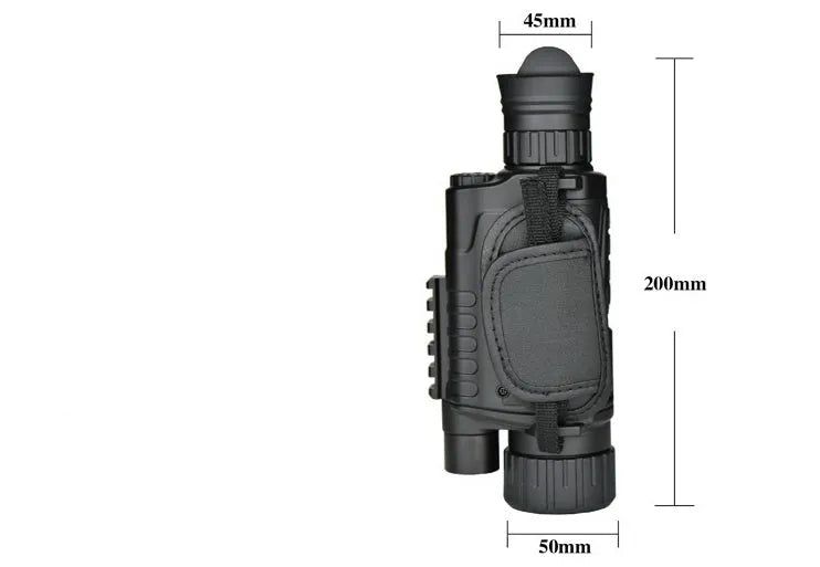 Digital night vision monocular with 5x magnification and 40mm lens in black finish