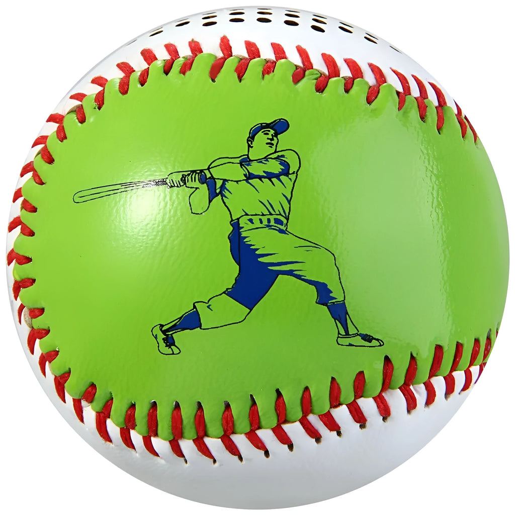 Baseball design Bluetooth speaker in white, orange or green colour with USB charging port