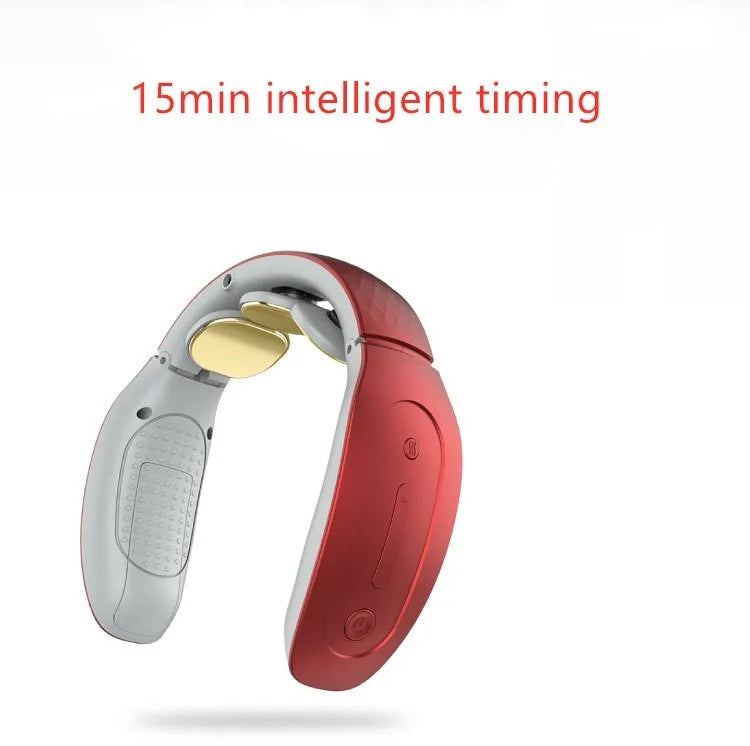 Red and white intelligent cervical massager with three contact points for neck back waist relief