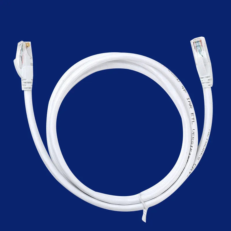 White Cat6 network cable with RJ-45 connectors, CCA conductor, shown in a range of lengths from 1M to 50M.