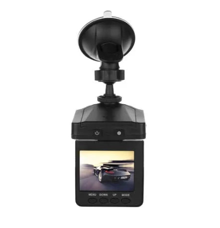 H198 model car dashboard camera DVR with a 2.4-inch screen, shown mounted on a windscreen.