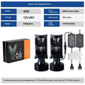 H4 far and near integrated LED headlight with aluminium alloy body and small lens, 12V IP65 rated