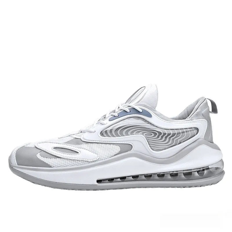 Men's summer air cushion casual shoes in Space Black with height increase feature and rubber sole