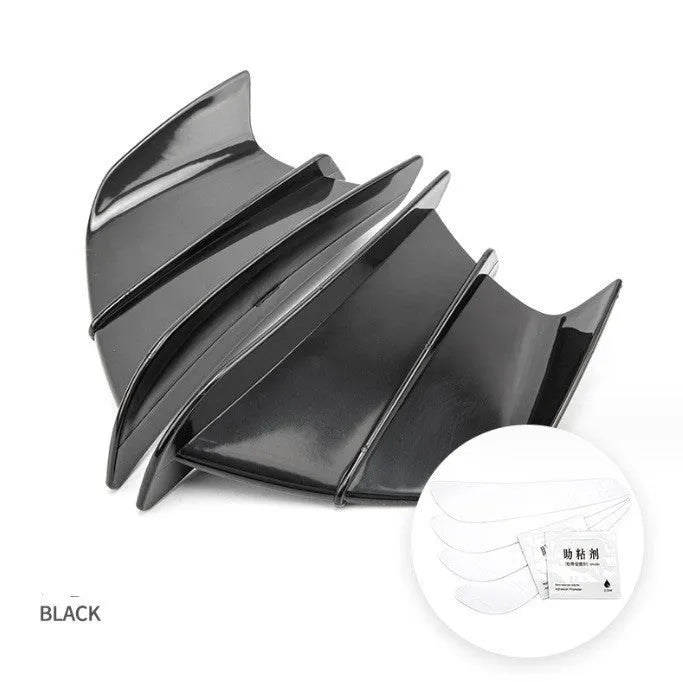 18x8cm universal motorcycle spoiler wind wing in carbon fibre pattern with bright surface finish