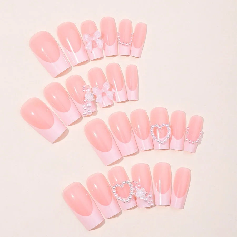 French Love Pearl fake nail stickers in XD93 colour with love pattern design