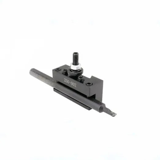 Machifit 250-000 wedge-type steel quick change tool post and holder for a woodworking lathe.
